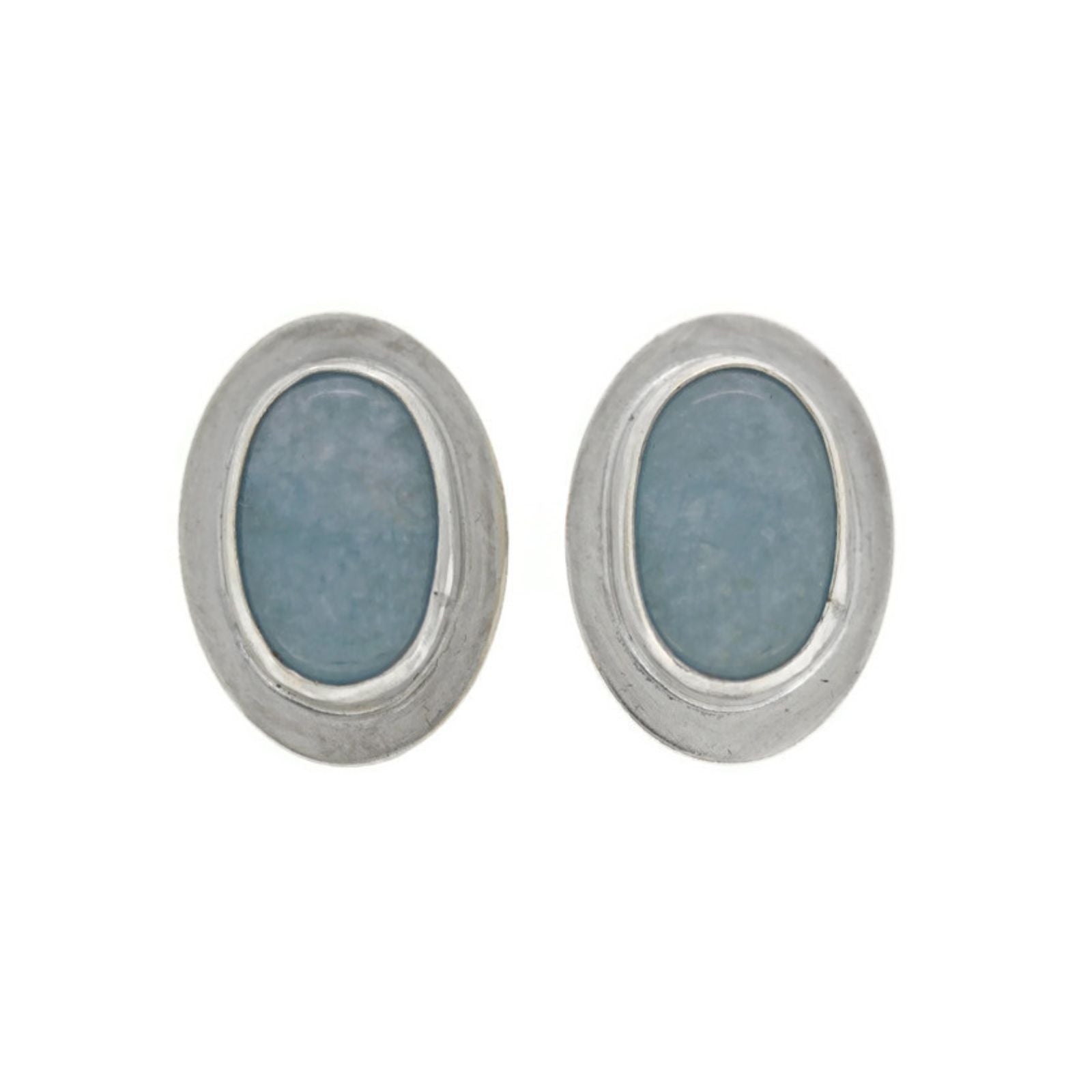 Aquamarine and Silver Post Earrings