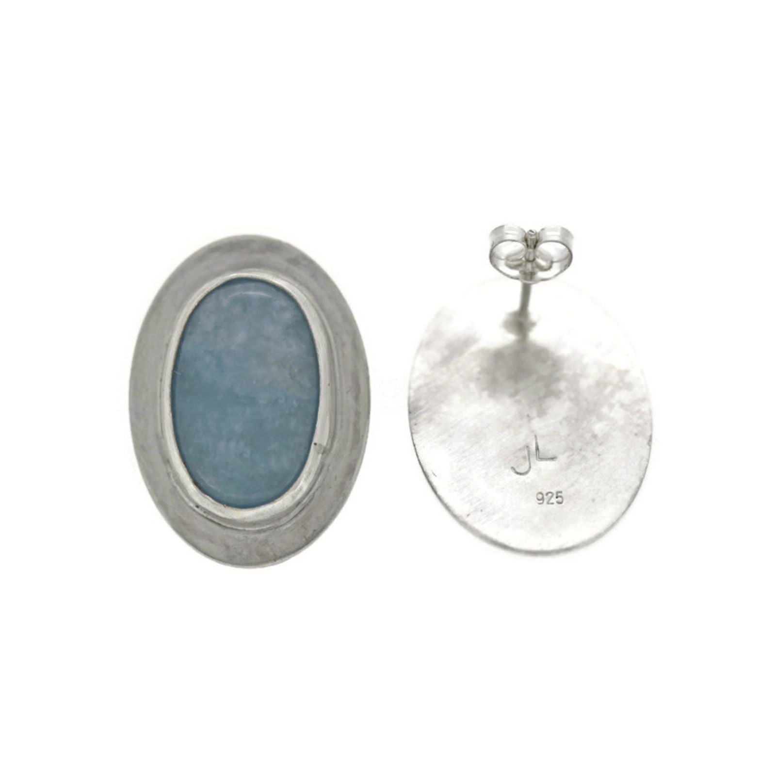 Aquamarine and Silver Post Earrings