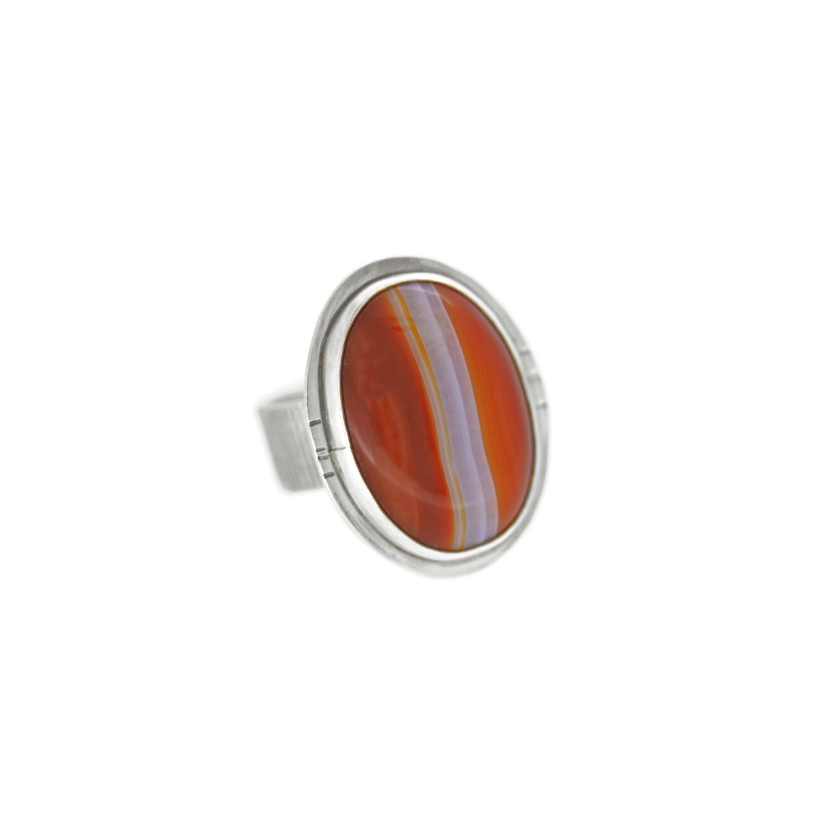 Carnelian and Sterling Silver Ring, Size 9.5