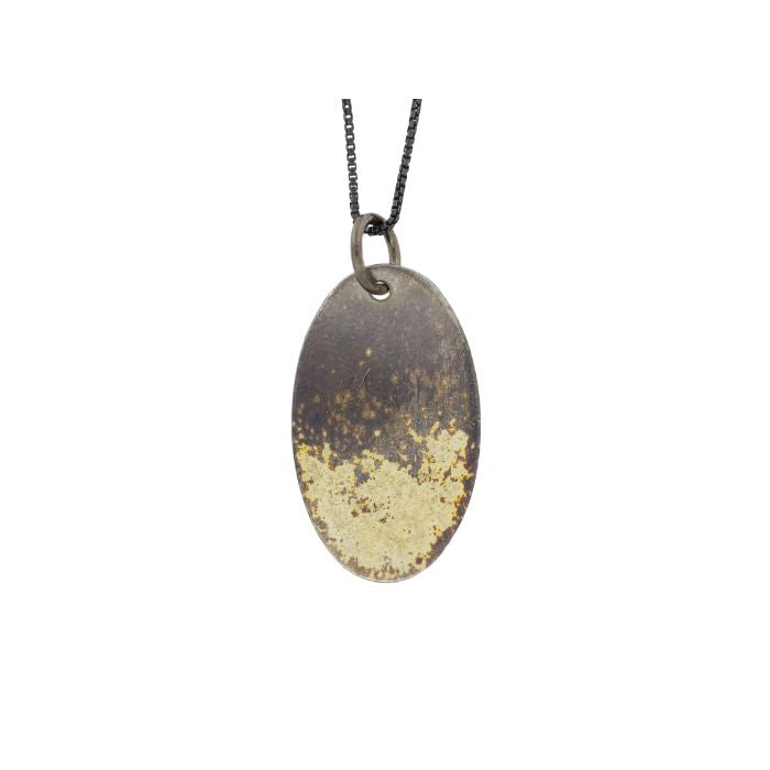 Mixed Metal Oval Necklace