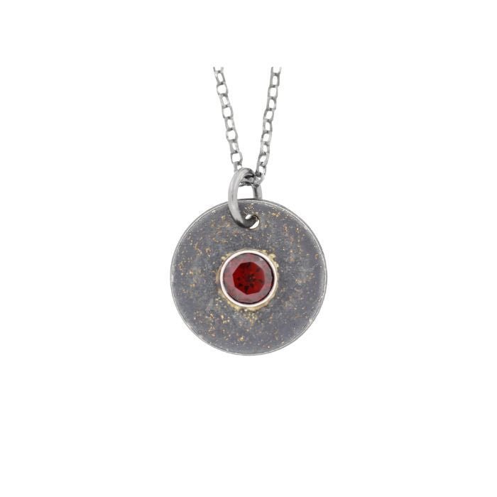 Garnet Coin Necklace