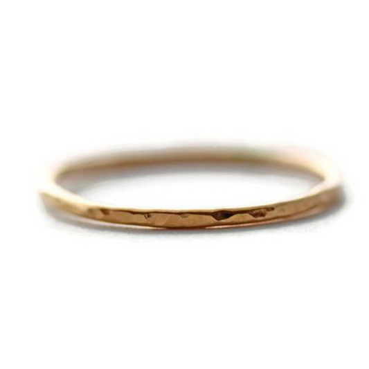 gold hammered stacking ring