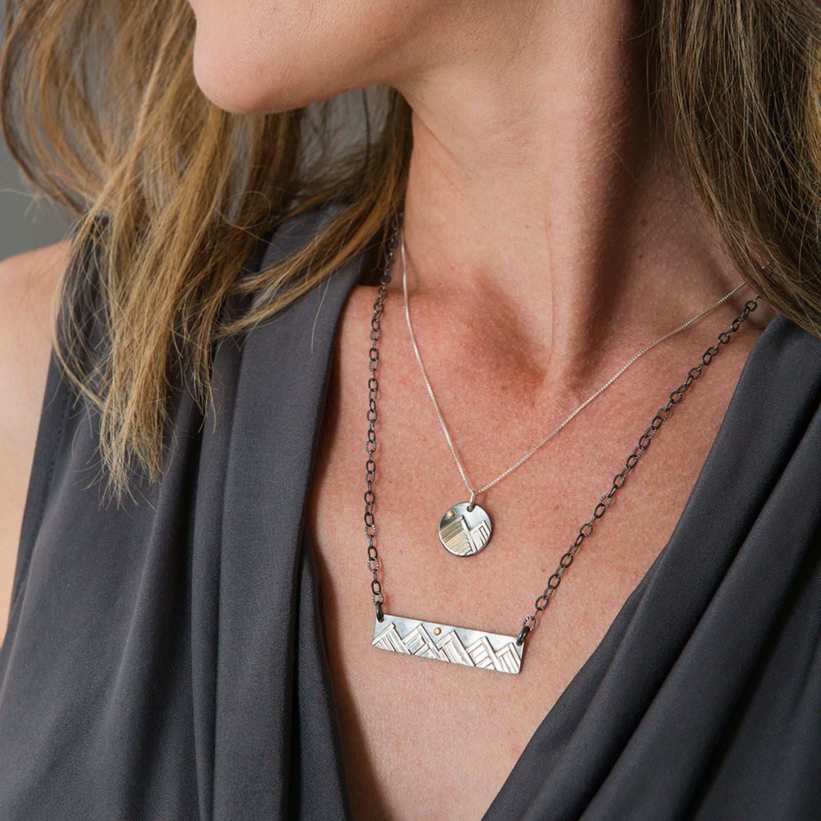 Winter Mountain Bar Necklace