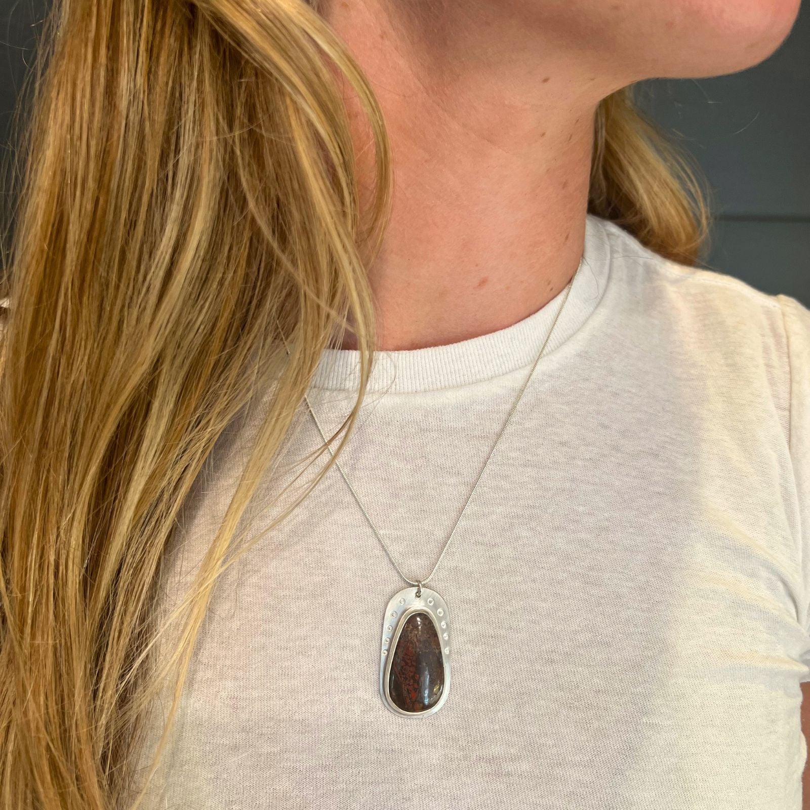Red Jasper Pendant Necklace