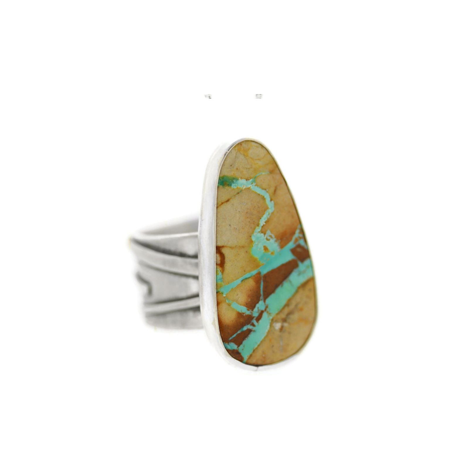 Royston Ribbon Turquoise and Sterling Silver Ring, Size 8