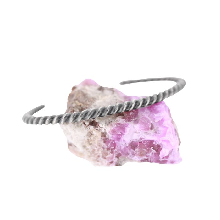 Skinny Twist Cuff: Oxidized Sterling Silver
