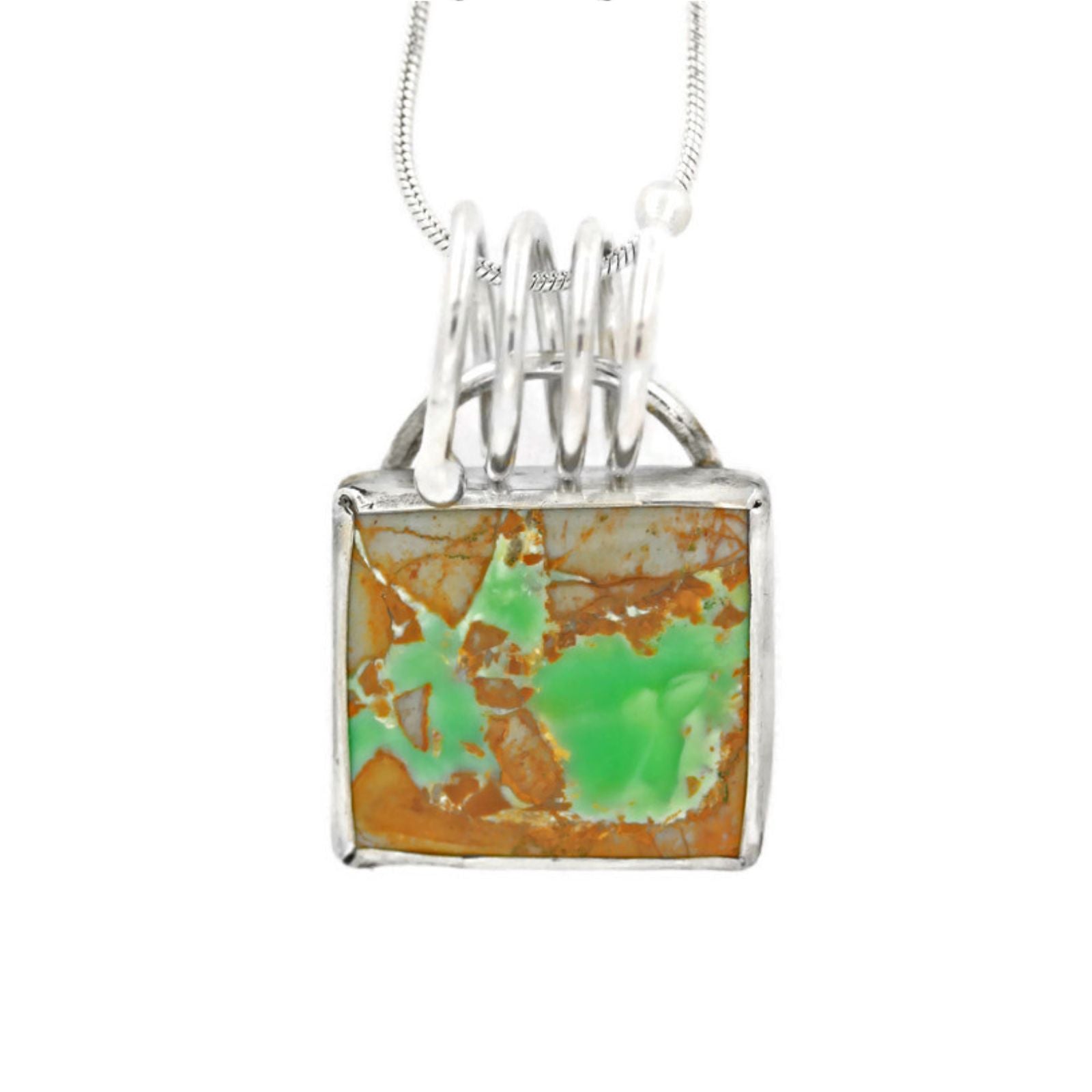 Variscite and Silver Pendant Necklace