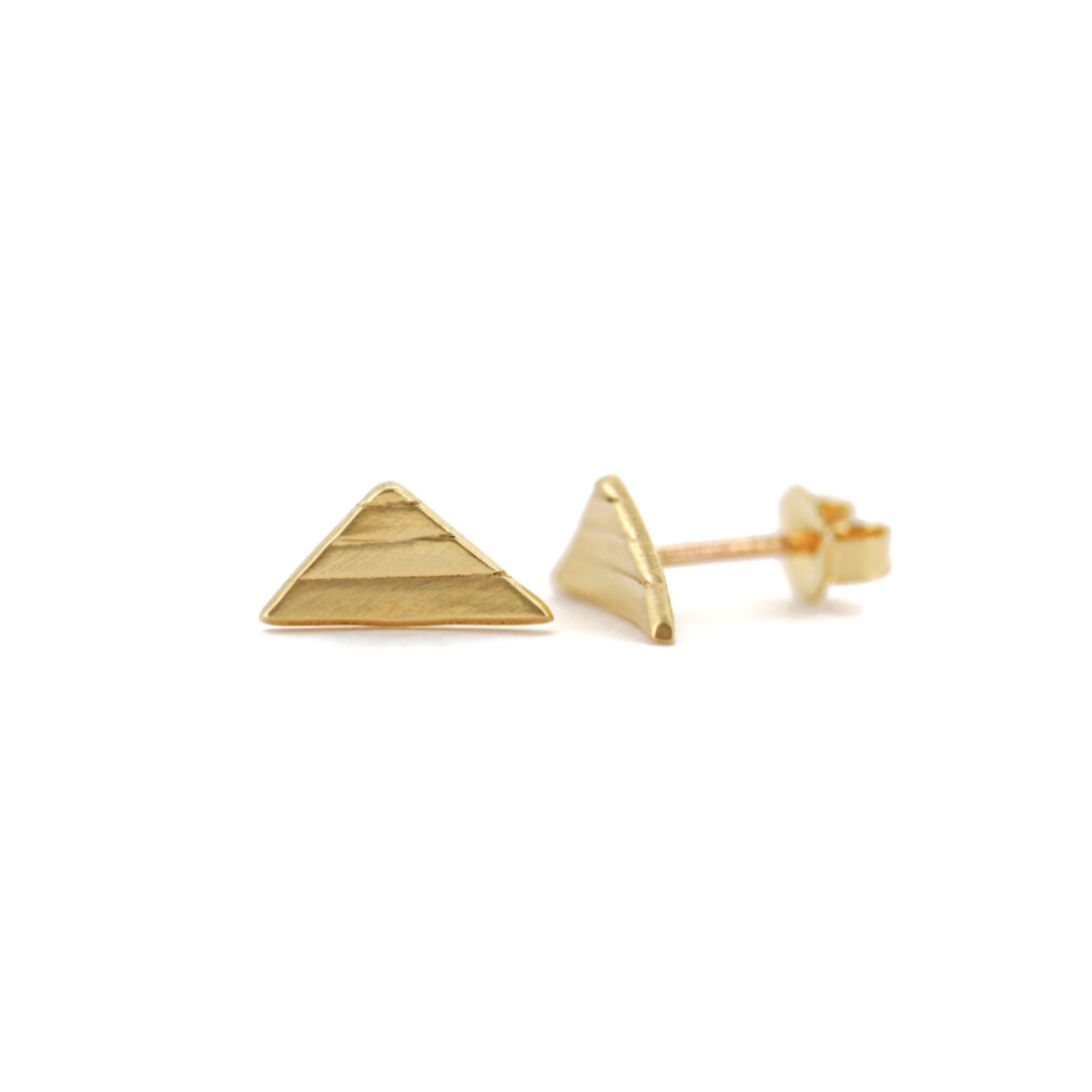 14K gold triangle earrings