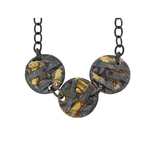 Mixed metal 3 coin necklace by Jen Lesea Designs