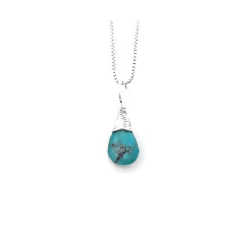 December birthstone turquoise silver necklace