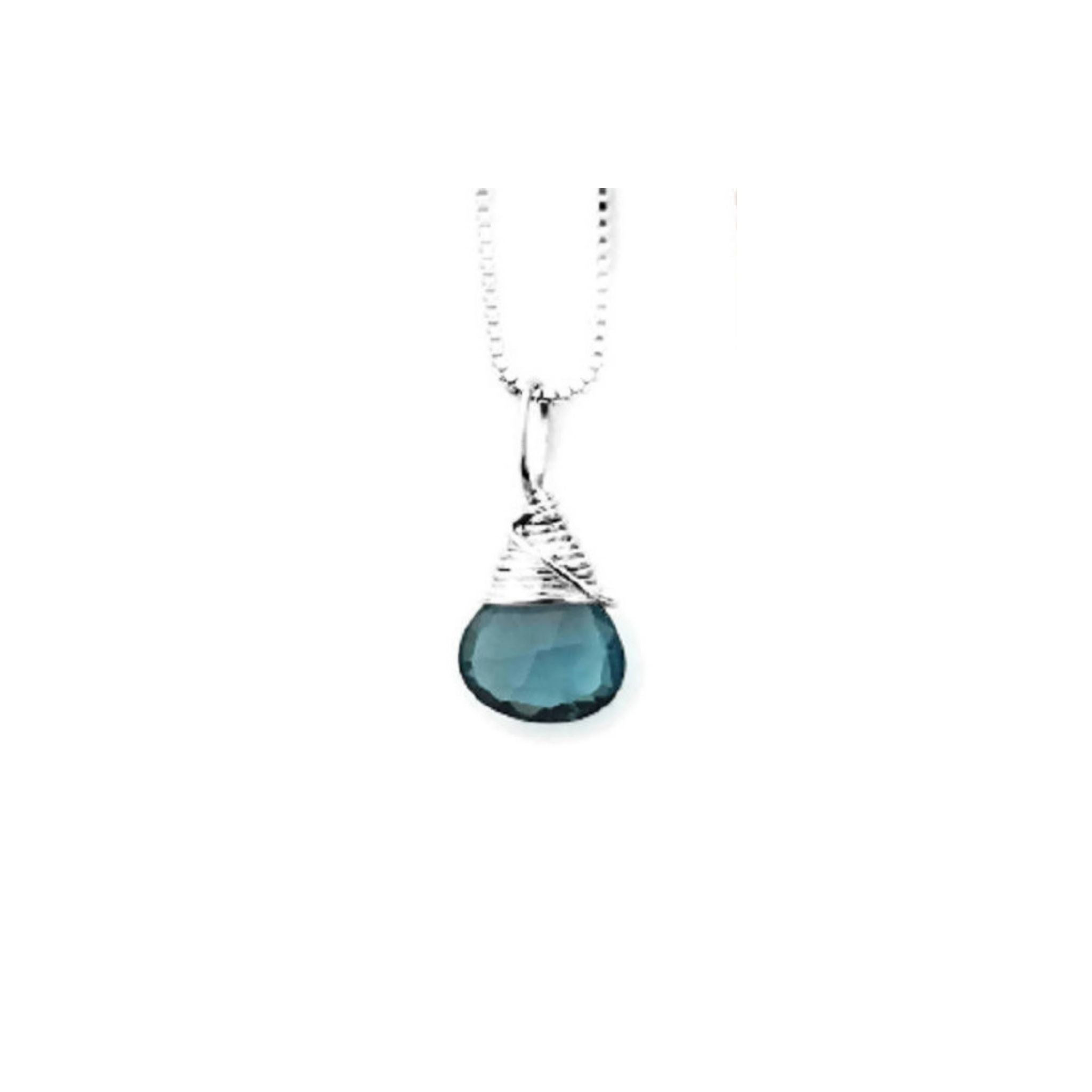 December birthstone London Blue Topaz silver necklace