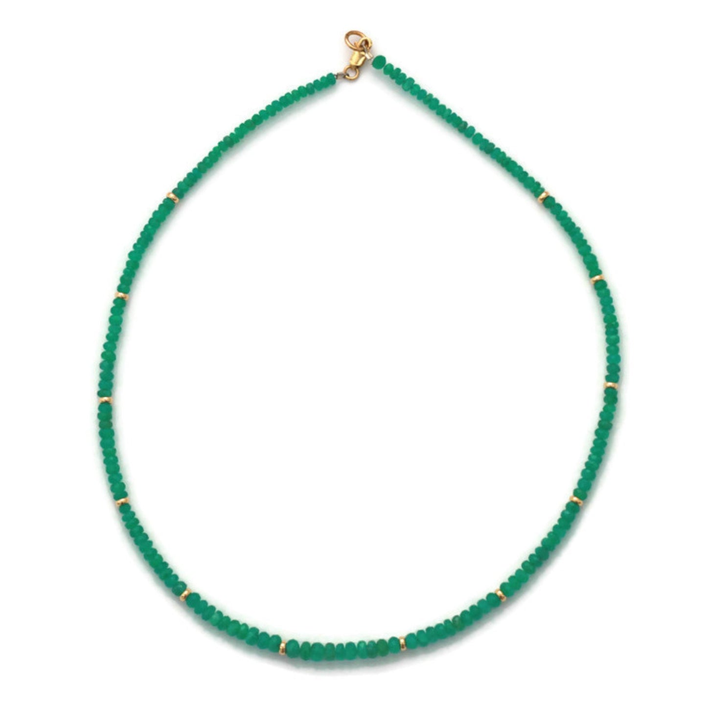 Genuine Emerald and 14K Gold Necklace