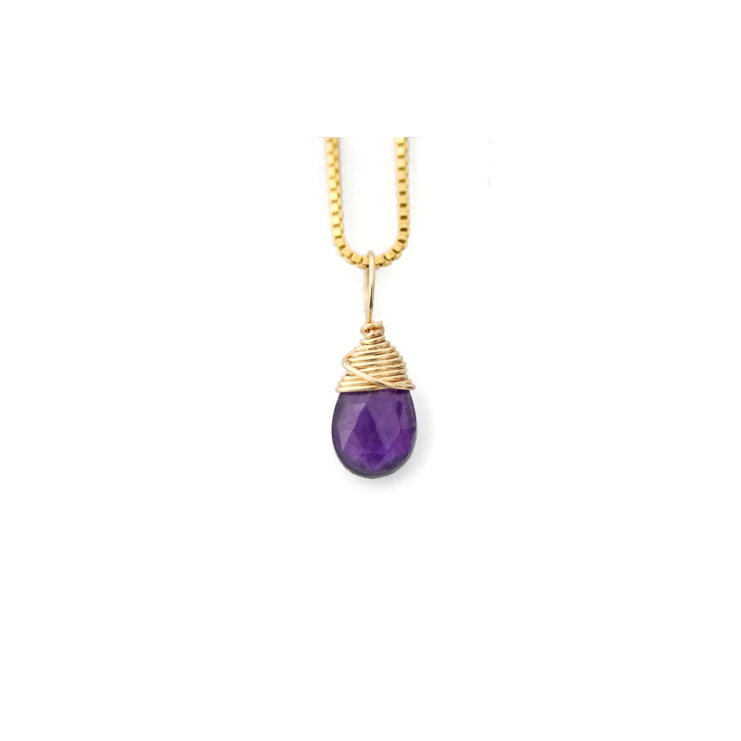 February gold birthstone necklace