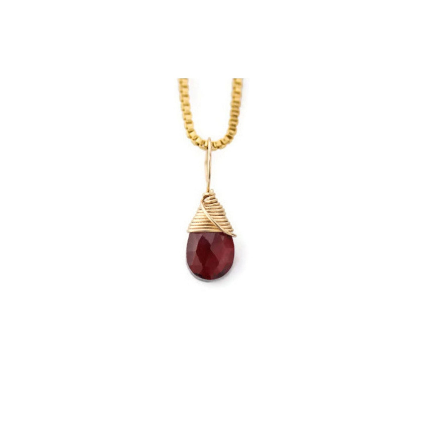 January gold birthstone necklace