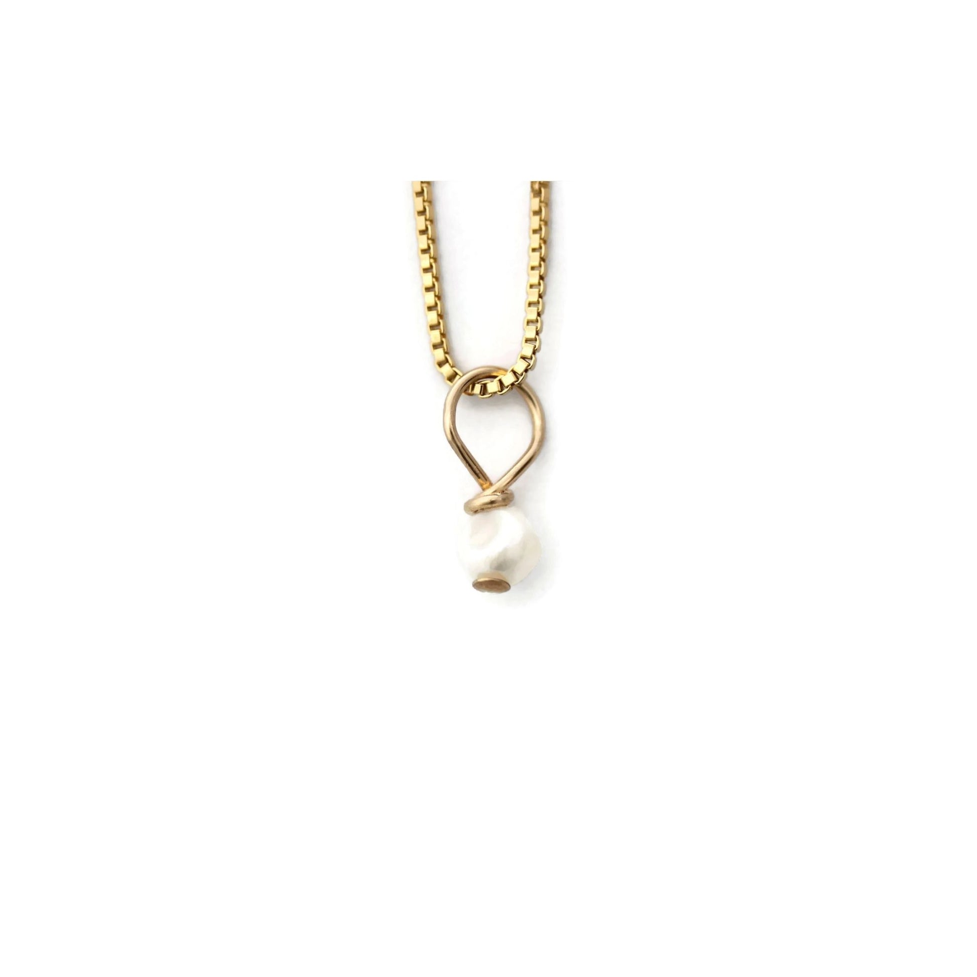 June birthstone gold pearl necklace 