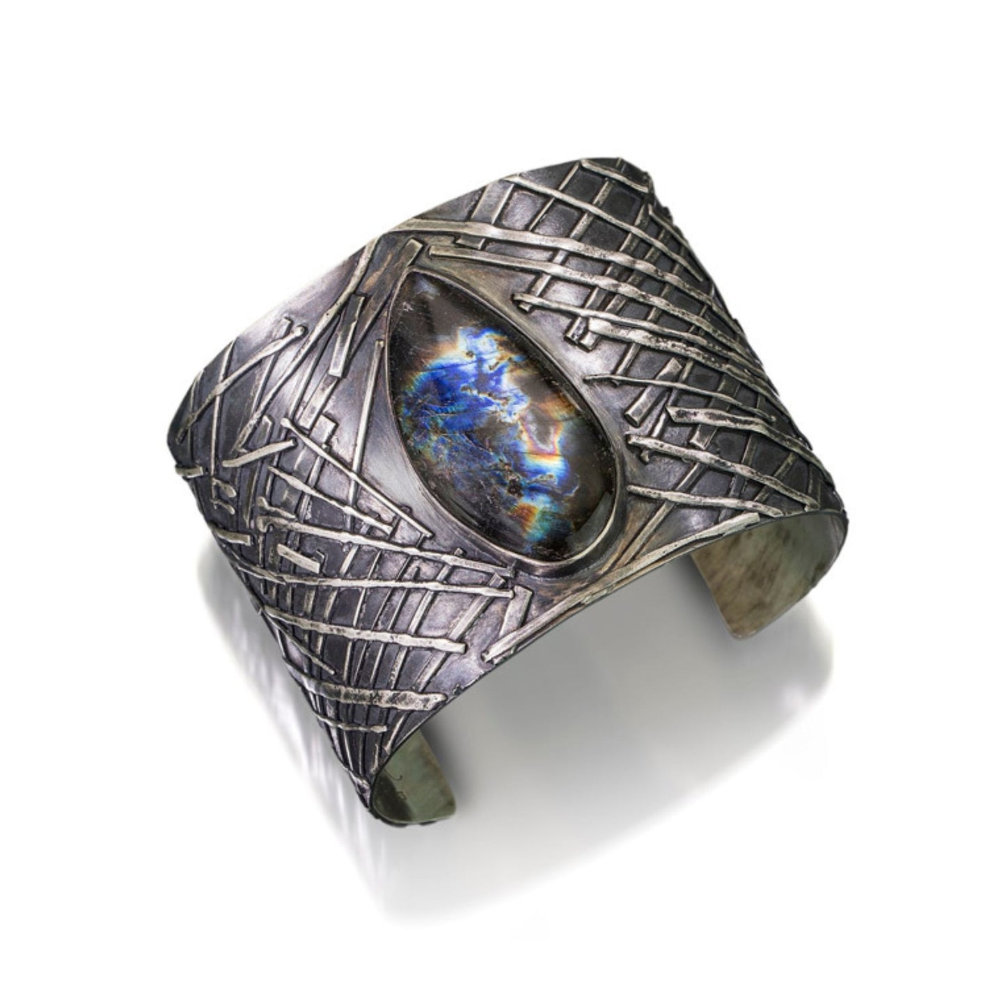 Labradorite cuff bracelet by Jen Lesea Designs