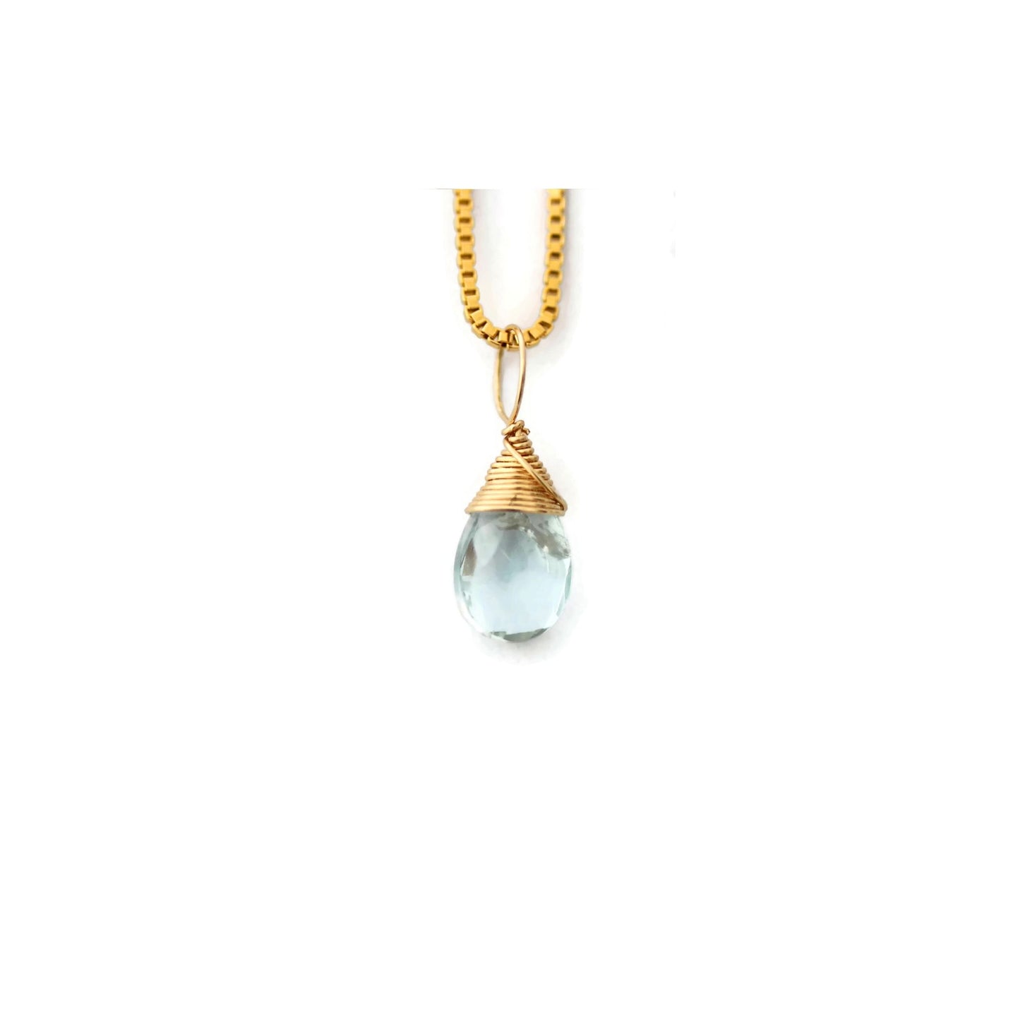 March gold birthstone necklace