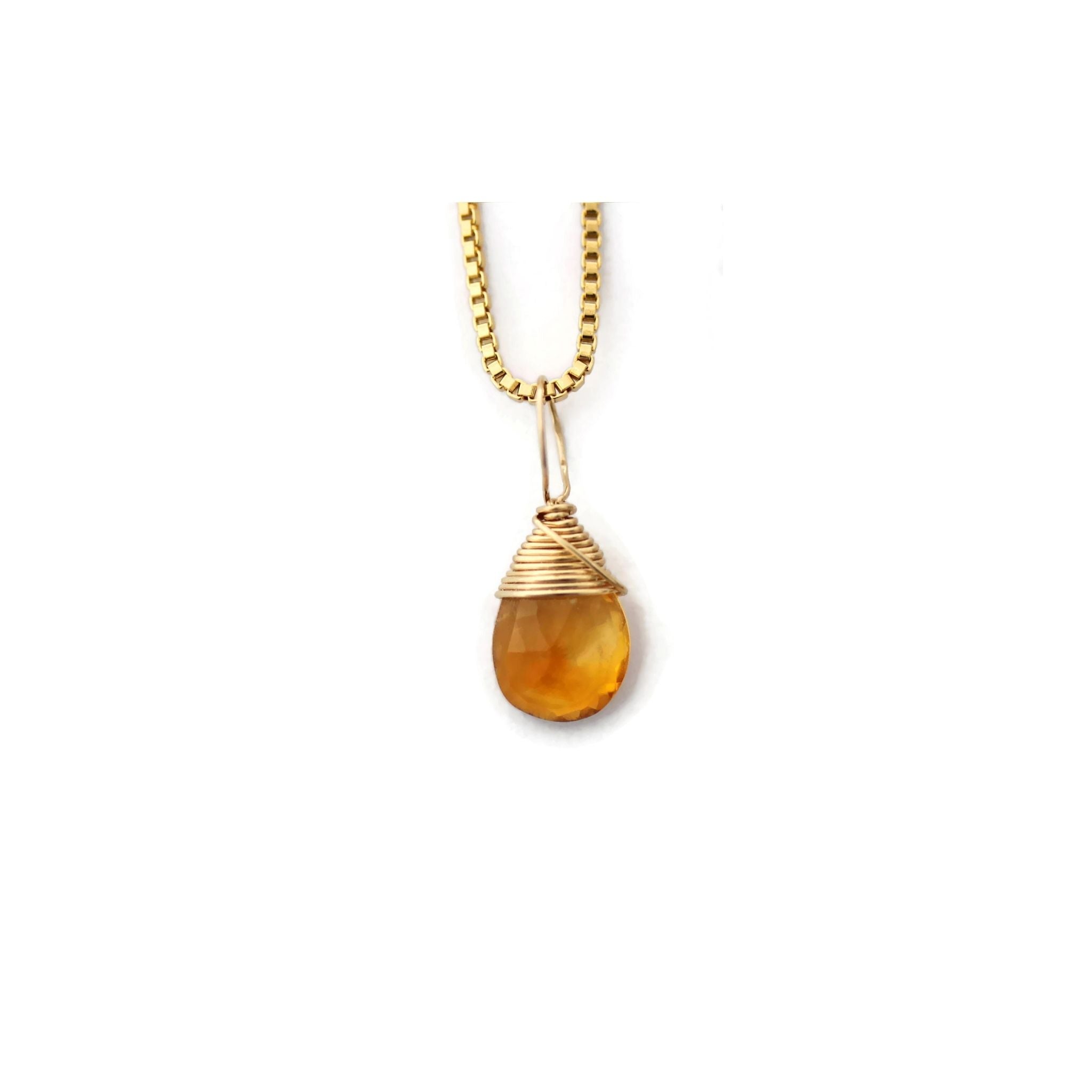 November gold birthstone necklace