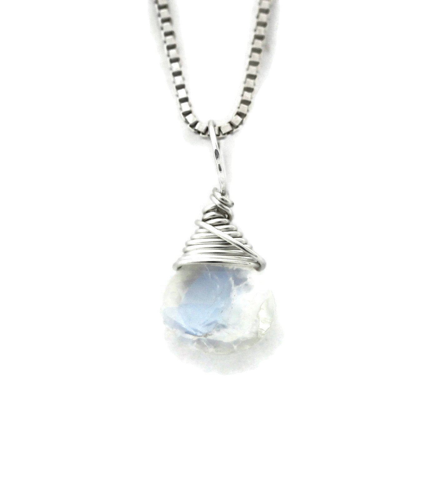 June moonstone silver birthstone necklace by Jen Lesea Designs